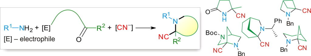 Synthesis of saturated nitrogen heterocycles by Strecker reaction – nucleophilic cyclization