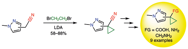 An Approach to 1,1-Disubstituted Pyrazolylcyclopropane Building Blocks