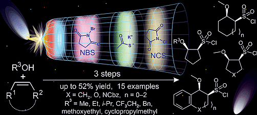 Diastereoselective Synthesis of Cyclic sp3-Enriched cis-β-Alkoxysulfonyl Chlorides